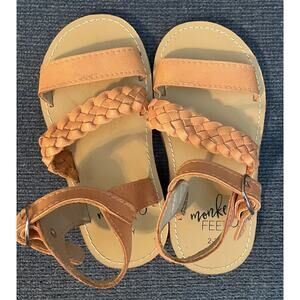 Monkey‎ Feet Leather Sandals Toddler Size 2/3 Peachy Pink Gorgeous Condition